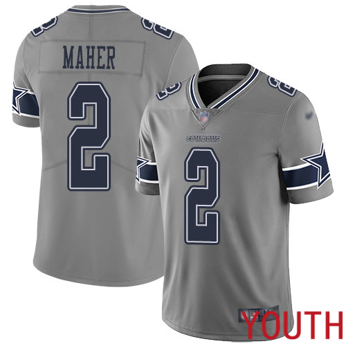 Youth Dallas Cowboys Limited Gray Brett Maher #2 Inverted Legend NFL Jersey->women nfl jersey->Women Jersey